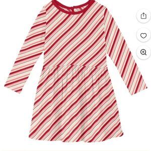 KicKee Print Long Sleeve Twirl Dress in Strawberry Candy Cane Stripe Size 3T NW